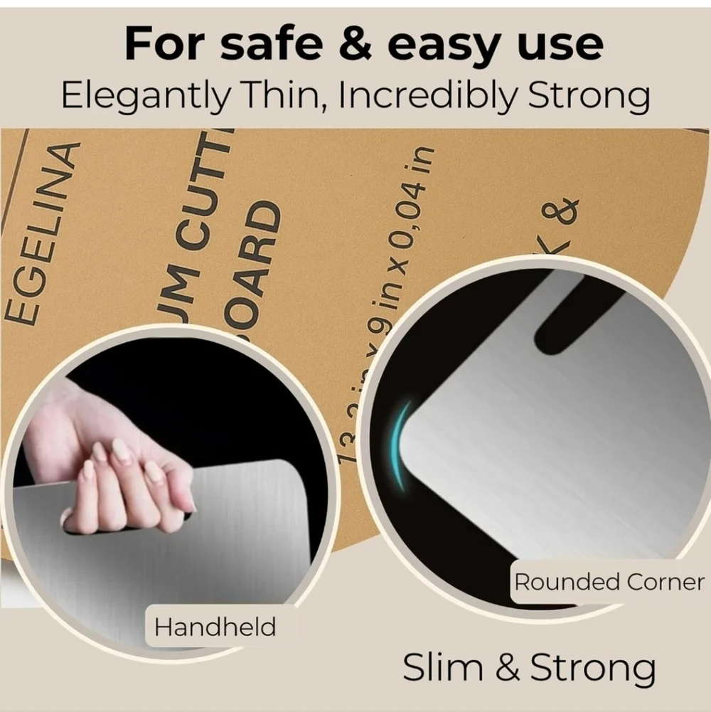 100% Titanium Cutting Board with Silicone Mat